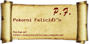Pokorni Felicián névjegykártya